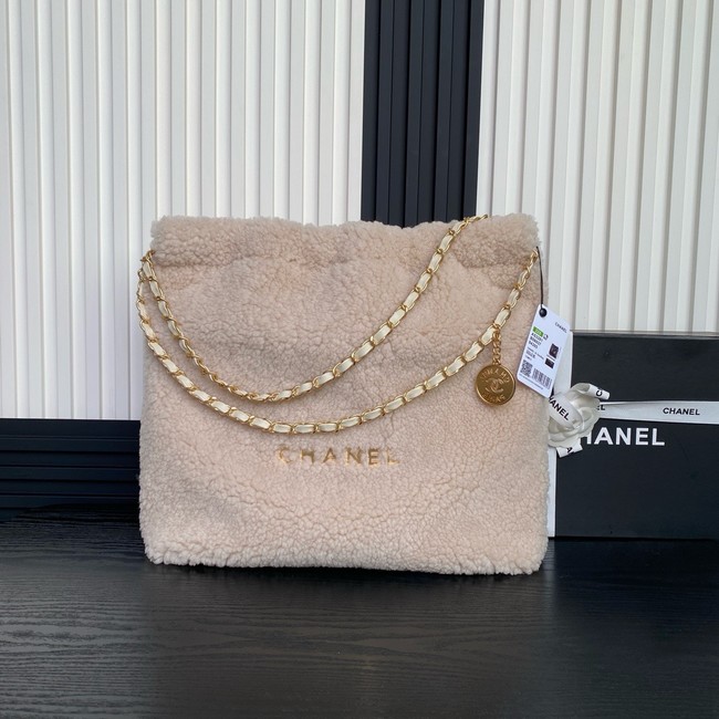 CHANEL 22 HANDBAG wool AS3261 Beige