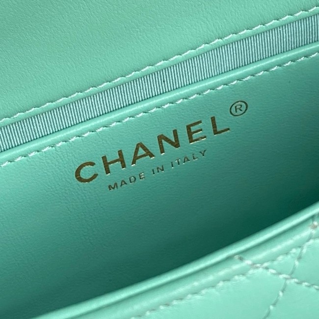 Chanel SMALL FLAP BAG WITH TOP HANDLE AS5298 GREEN