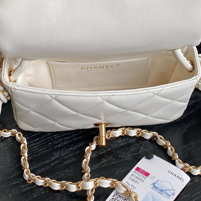 Chanel SMALL FLAP BAG WITH TOP HANDLE AS5298 WHITE