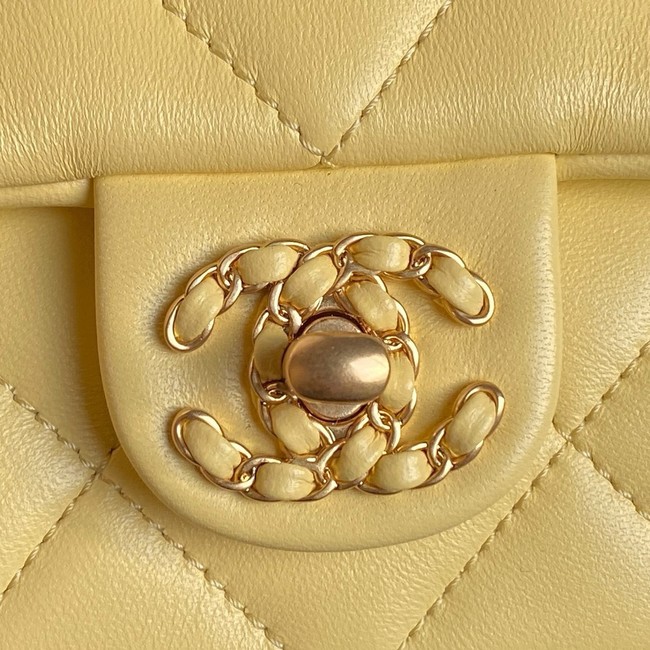 Chanel SMALL FLAP BAG WITH TOP HANDLE AS5298 YELLOW