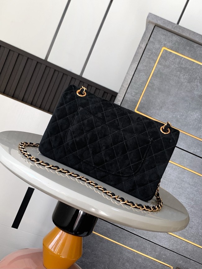 Chanel CLASSIC 11.12 HANDBAG velvet 1112 Black