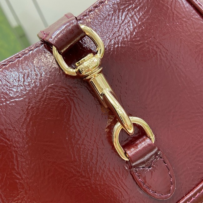 GUCCI JACKIE NOTTE MINI BAG 782889 Rosso Ancora patent leather