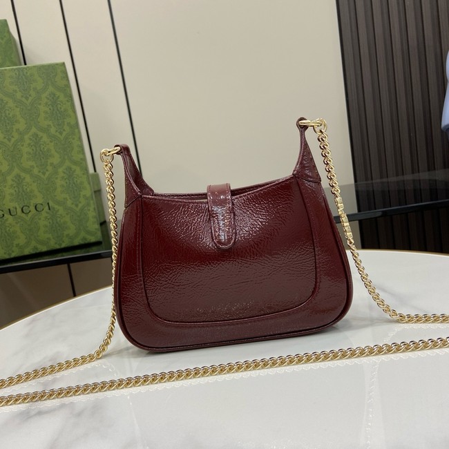 GUCCI JACKIE NOTTE MINI BAG 782889 Rosso Ancora patent leather