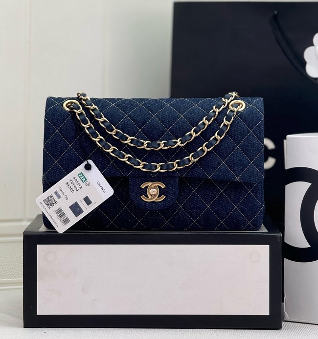 Chanel CLASSIC 11.12 HANDBAG Denim 1112 DARK BLUE