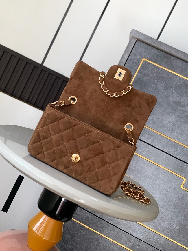 Chanel CLASSIC 11.12 SMALL HANDBAG velvet 1116 BROWN