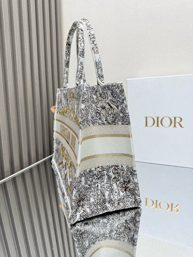 Medium Dior Book Tote atte Embroidery with Gold-Tone M1296ZEZE