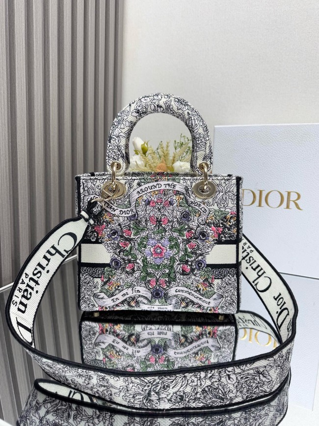 DIOR Medium gray Embroidery with White Miss M0565OT