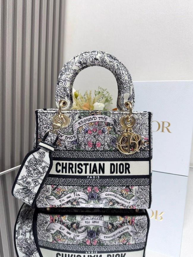 DIOR Medium gray Embroidery with White Miss M0565OT