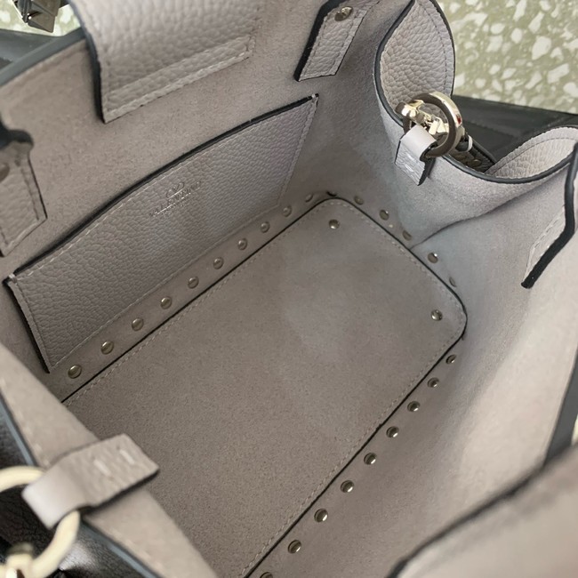 VALENTINO ROCKSTUD small grained calfskin handbag WB0Q69 gray