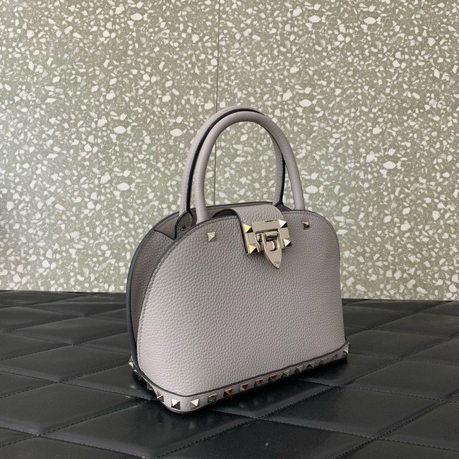 VALENTINO ROCKSTUD small grained calfskin handbag WB0Q69 gray