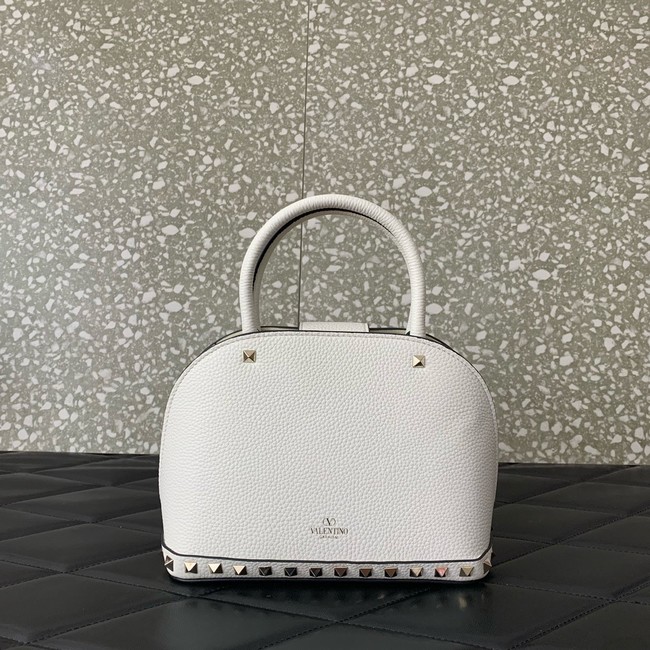 VALENTINO ROCKSTUD small grained calfskin handbag WB0Q69 white