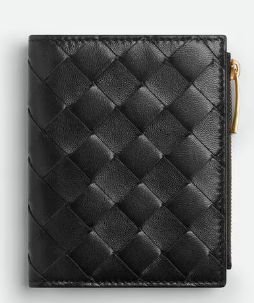 Bottega Veneta Intrecciato Small Bi-Fold Wallet 742330 black