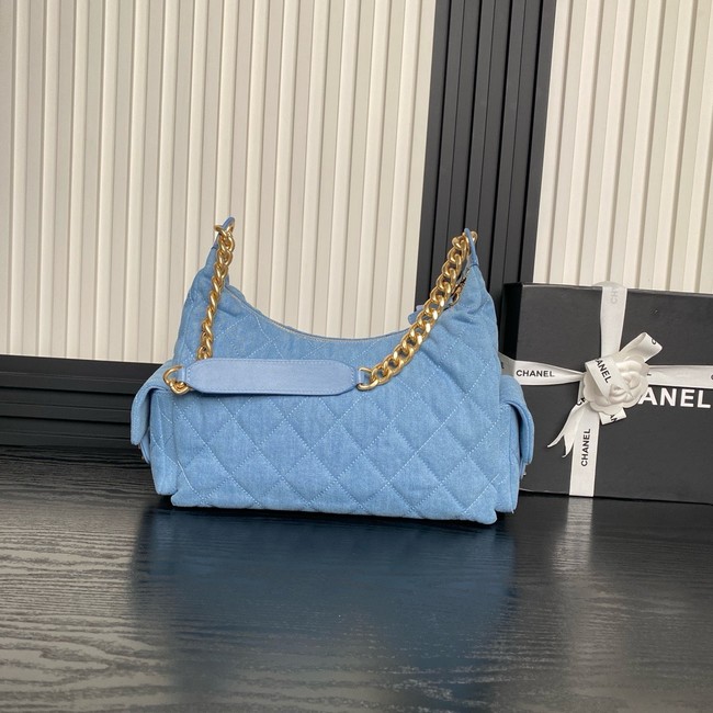 Chanel LARGE HOBO BAG Washed Denim AS5339 Blue