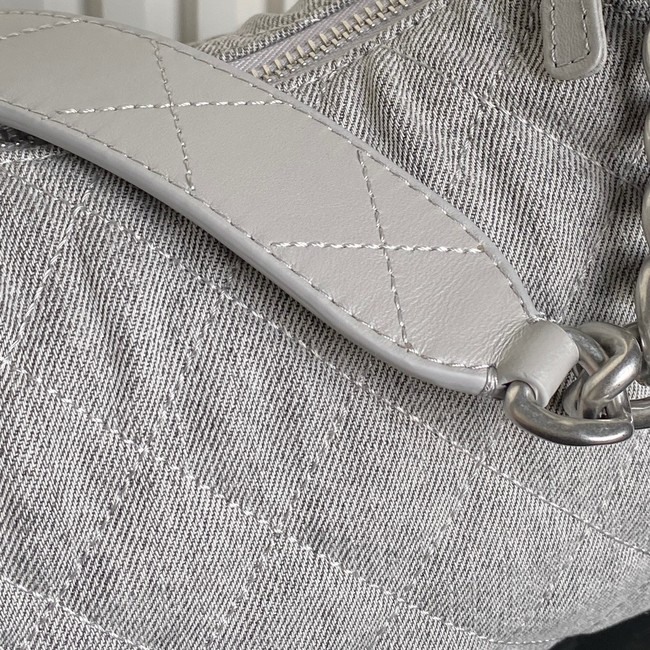 Chanel MAXI HOBO BAG Washed Denim AS5338 gray