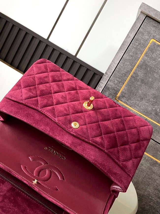 Chanel CLASSIC 11.12 HANDBAG velvet 1112 wine