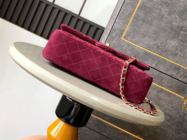 Chanel CLASSIC 11.12 HANDBAG velvet 1112 wine