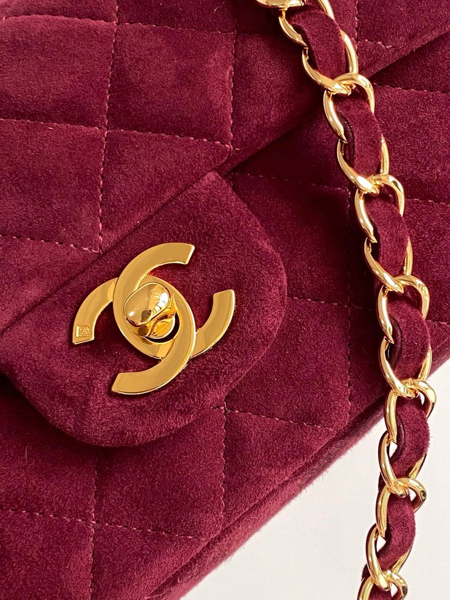 Chanel CLASSIC 11.12 SMALL HANDBAG velvet 1116 wine