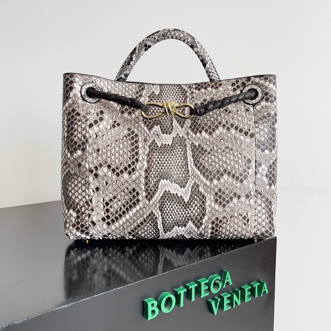 Bottega Veneta Medium Andiamo snake skin 766016 gray