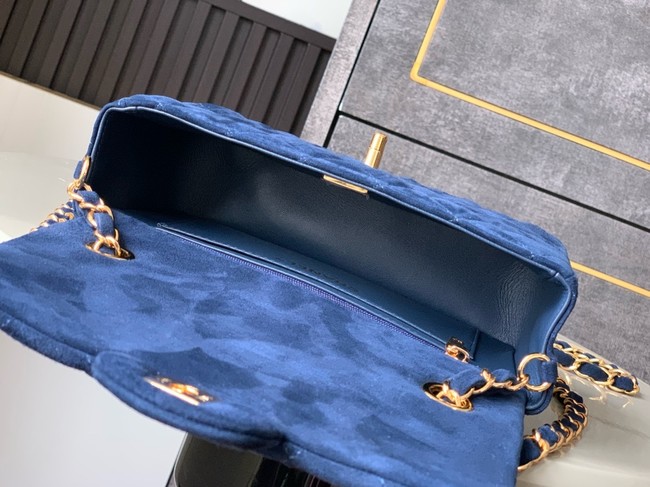 Chanel CLASSIC 11.12 SMALL HANDBAG velvet 1116 blue