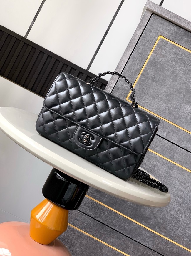 Chanel MINI FLAP BAG WITH TOP HANDLE AS5243 BLACK