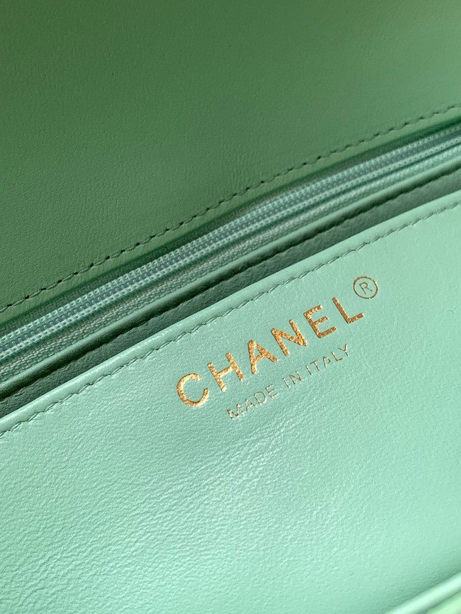 Chanel MINI FLAP BAG WITH TOP HANDLE AS5243 Light Green