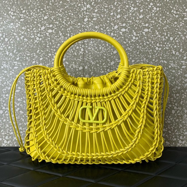 VALENTINO Mini VLOGO calfskin bag 0997 yellow