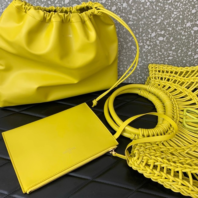 VALENTINO Mini VLOGO calfskin bag 0997 yellow