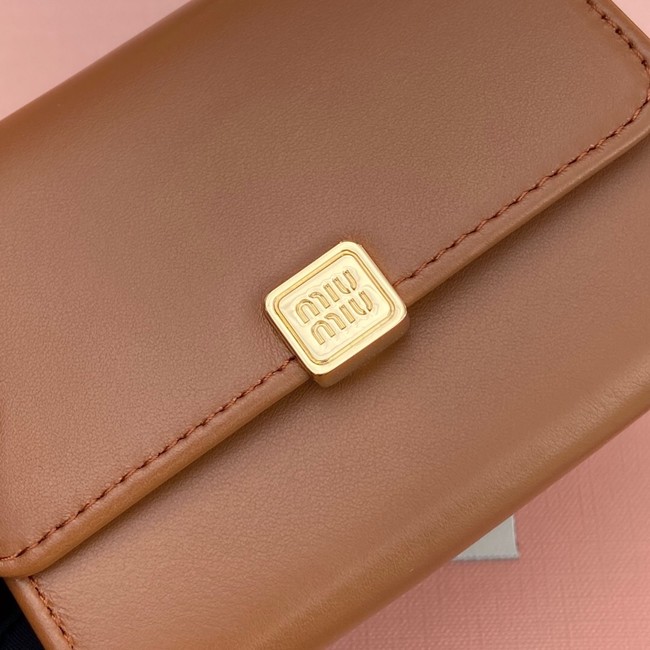 MIU MIU Leather Card pack 5M104 TAN