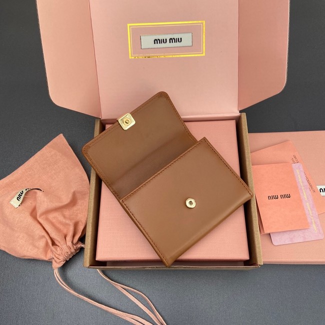 MIU MIU Leather Card pack 5M104 TAN