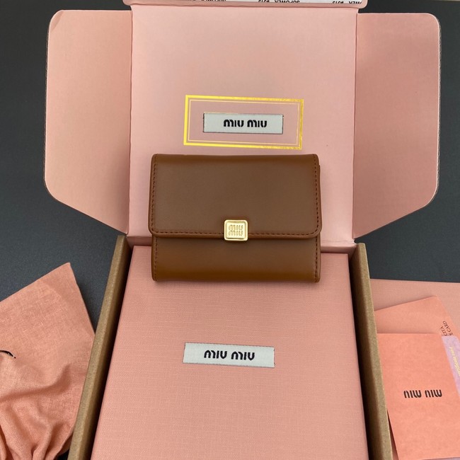 MIU MIU Leather Card pack 5M104 TAN