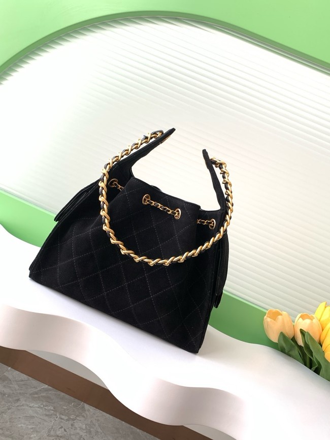 Chanel SUEDE HOBO BAG AS5293 black