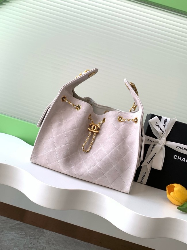 Chanel SUEDE HOBO BAG AS5293 white