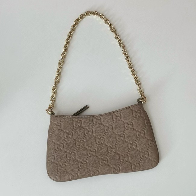 Gucci GG EMBLEM SUPER MINI BAG 815278 Taupe 