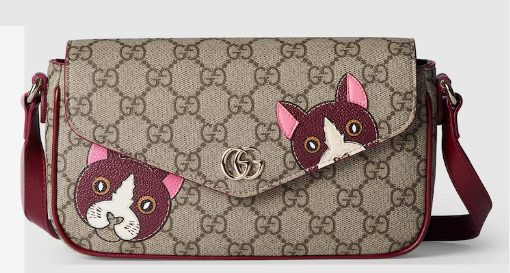 GUCCI GG MINI SHOULDER BAG WITH CAT DETAIL 818764