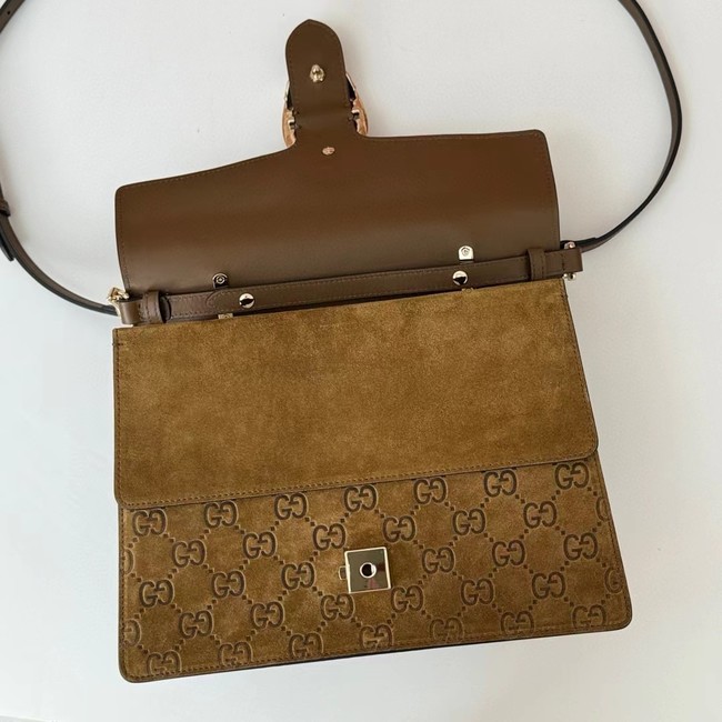 GUCCI SUEDE OPHIDIA TOTE BAG 813399 brown