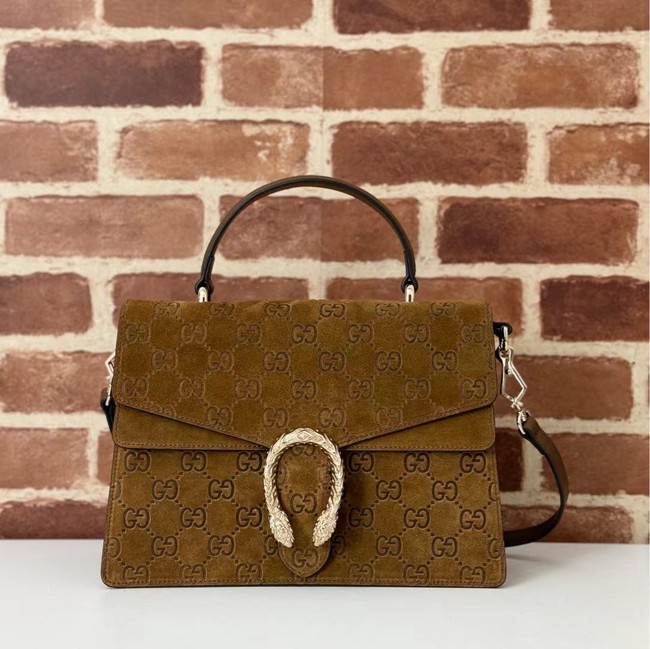 GUCCI SUEDE OPHIDIA TOTE BAG 813399 brown