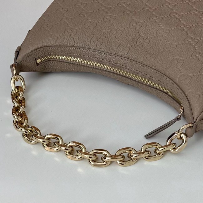 Gucci GG EMBLEM MEDIUM SHOULDER BAG 820453 Taupe