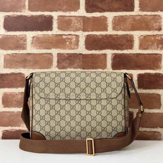 Gucci GG EMBLEM MEDIUM CROSSBODY BAG 821154 brown