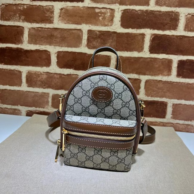 Gucci GG EMBLEM MINI BACKPACK 725654 brown