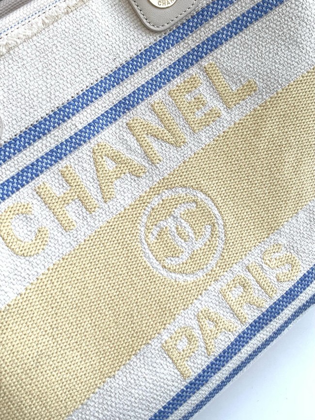 Chanel SHOPPING BAG Cotton Canvas AS3351 Yellow