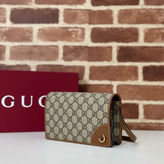 Gucci GG EMBLEM SUPER MINI SHOULDER BAG 820688 Brown