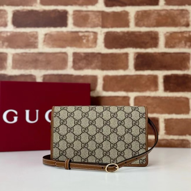 Gucci GG EMBLEM SUPER MINI SHOULDER BAG 820688 Brown