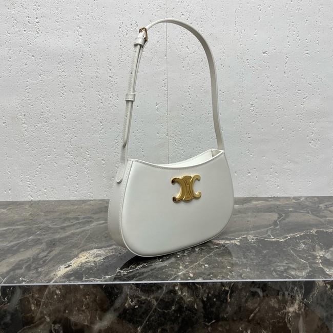 Celine MEDIUM TILLY BAG IN SHINY CALFSKIN 115703 white&gold