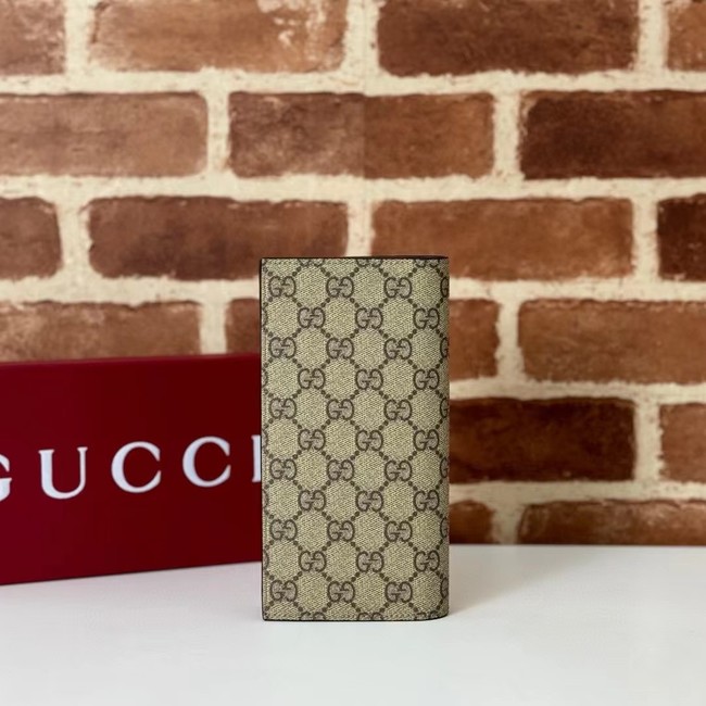 Gucci GG AROUND WALLET GG Monogram coated fabric 818955 brown