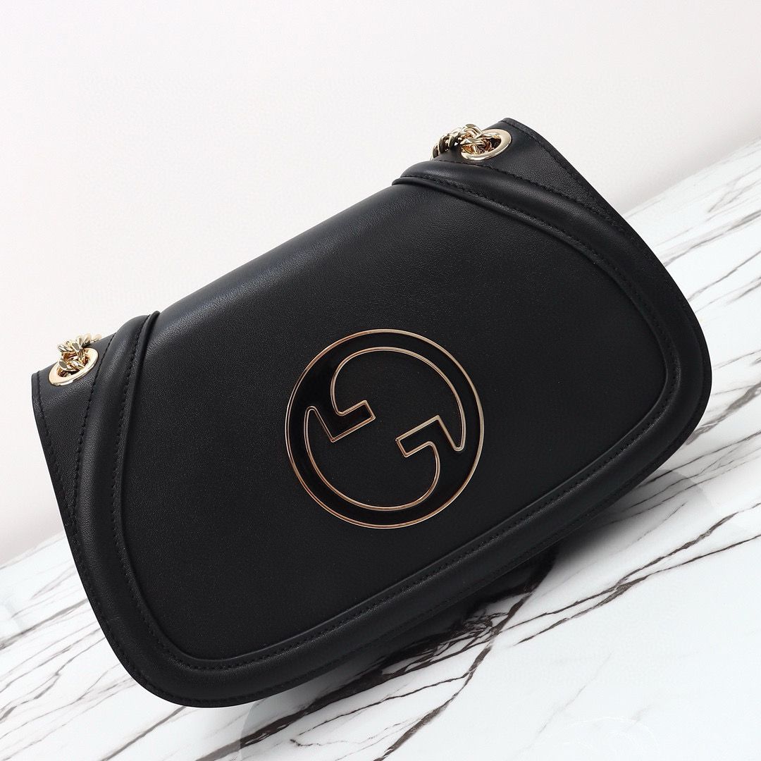 GUCCI BLONDIE SMALL SHOULDER Original Leather Bag 815715 black