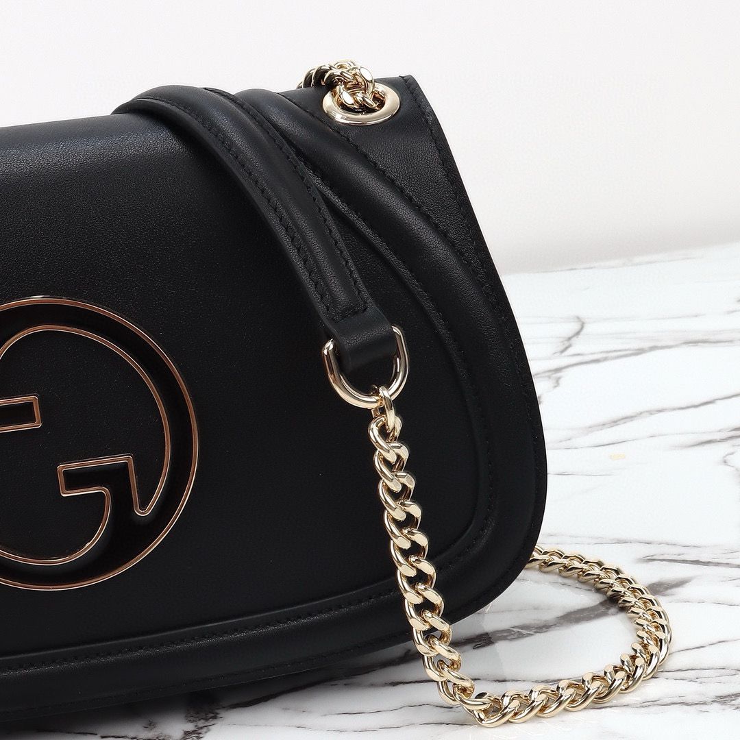 GUCCI BLONDIE SMALL SHOULDER Original Leather Bag 815715 black