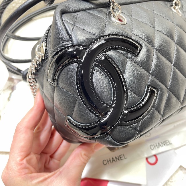 Chanel Sheepskin TOP HANDLE BAG AS8012 black&paint