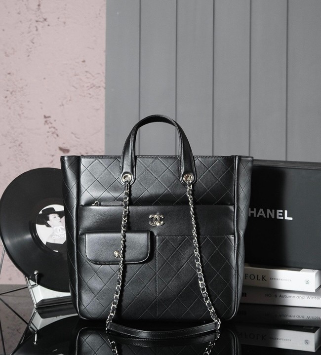 Chanel Sheepskin Tote Bag AS8327 black