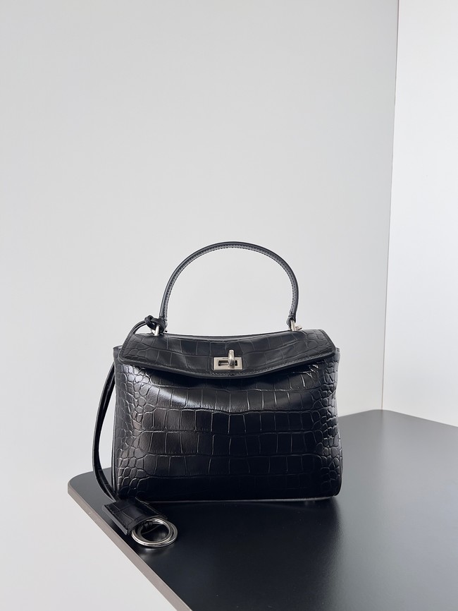 Balenciaga Rodeo Mini Handbag crocodile skin 795456 black