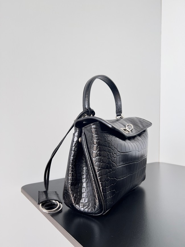 Balenciaga Rodeo Mini Handbag crocodile skin 795456 black